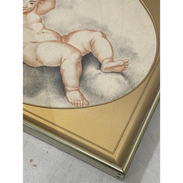 Early 19th Century Early 19th Century French Graphite Drawing "New Year Baby" With Basket of Fruit C.1820 For Sale - Image 5 of 8