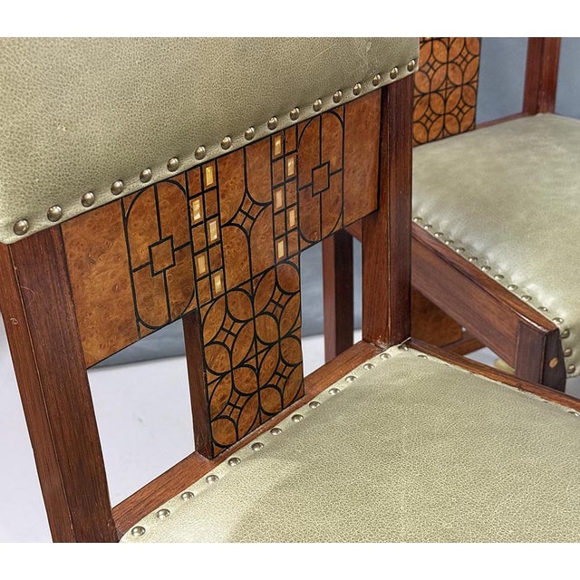 Vienna Secession Art Nouveau Chairs with Inlay, 1900s, Set of 4 For Sale - Image 9 of 13
