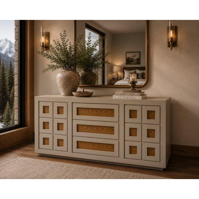 Contemporary Restored Vintage Thomasville Bedroom Set | Custom Designer Dresser & Matching Nightstands For Sale - Image 3 of 4
