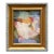 Contemporary Abstract "Water Lily" Oil Painting in Vintage Frame For Sale