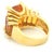 1980s Italian 18k Gold Citrine & Diamond Architectural Cocktail Ring, Size 7 For Sale - Image 9 of 14