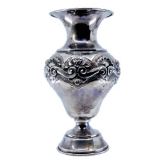 Silver Jug with Round Base and Relief For Sale