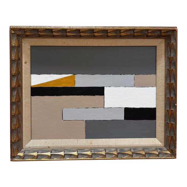 Vintage Mid-Century Modern Abstract Geometric, Hard Edge. Painting For Sale