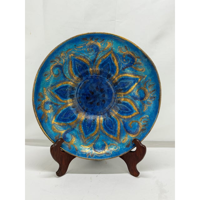 1930s Art Nouveau Ceramic Sunflower Platter by Edith Varian Cockcroft C. 1930 For Sale - Image 5 of 11