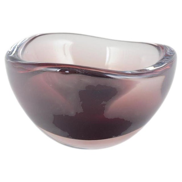 1960s Murano Art Glass Bowl in Deep Ruby and Clear Tones, 1960s For Sale - Image 5 of 5