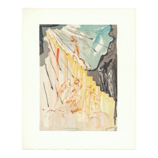 1963 Dalí Divine Comedy Engraving Paradis Chant 21 "L'Escalier Céleste" (The Celestial Staircase) For Sale