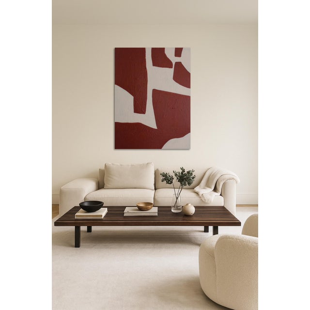 Early 21st Century Bodasca, Organic 2, Abstract on Burgundy, 2026, Acrylic on Canvas For Sale - Image 5 of 9