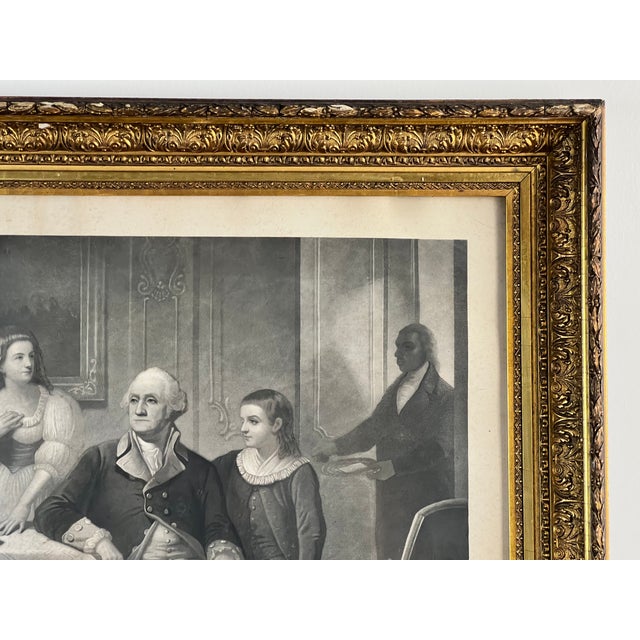 Antique "Washington and His Family" Engraving in Period Gilt Frame, Published by Bradley & Co., Philadelphia, 1858 For Sale In Boston - Image 6 of 13