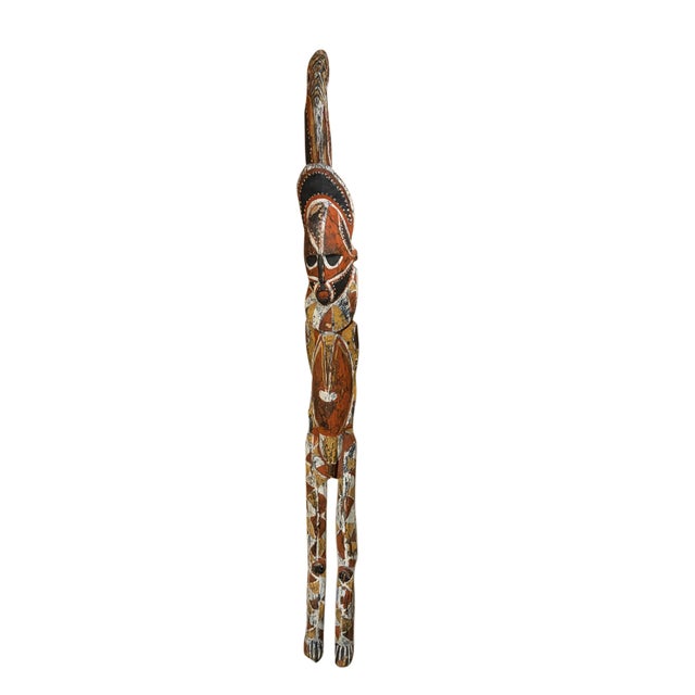 Brick Red Vintage Standing Figure, Abelam People of the Sepik River-Tribes of Papau New Guinea For Sale - Image 8 of 13