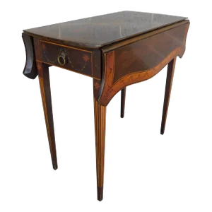 Antique Mahogany Hepplewhite Style Paint Decorated Pembroke Table