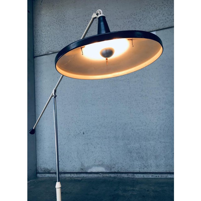 Metal Panama Floor Lamp in Black by Wim Rietveld for Gispen, 1957 For Sale - Image 7 of 18
