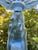 Large Vintage Three Graces Art Deco German Walther & Sohne Blue Frosted Glass Comport For Sale - Image 4 of 12
