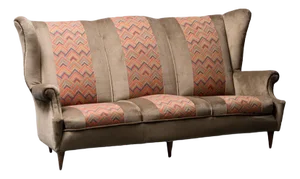 Vintage Three-Seater Sofa in Brown Velvet, 1950s