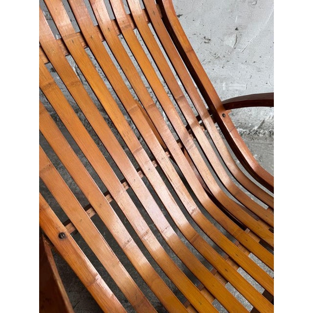 Vintage Wooden Rocking Chaise Longue with Circular Frame For Sale - Image 3 of 9