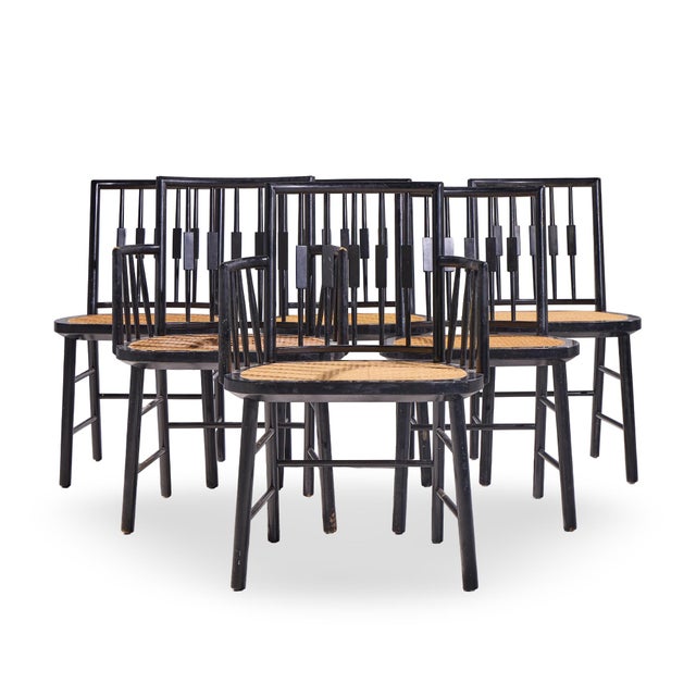 Michael Taylor for Baker Mid Century Dining Chairs - Set of 6 Each armless chair measures: 19 wide x 20 deep x 31.75 high,...