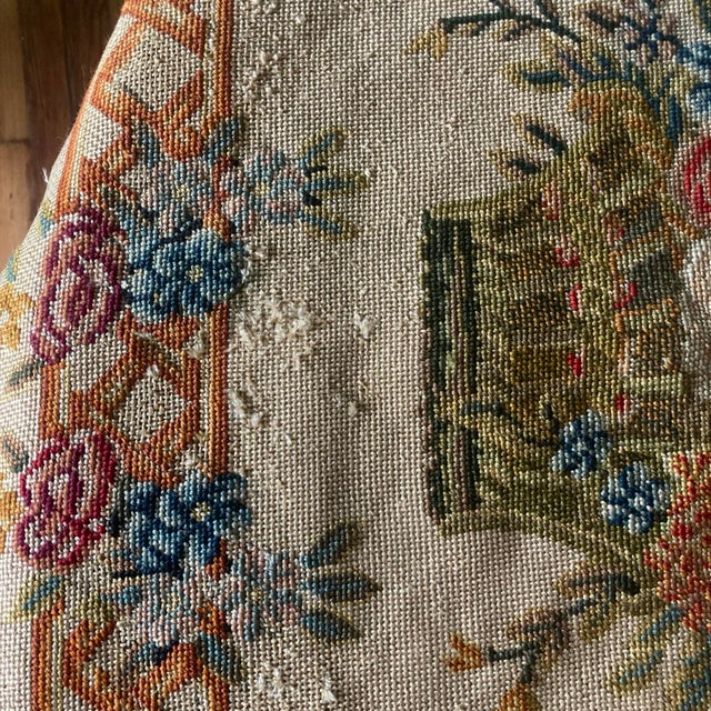 3 Authentic Antique 19th Century Needlepoint Tapestries for Chairs or Pillows For Sale - Image 10 of 10