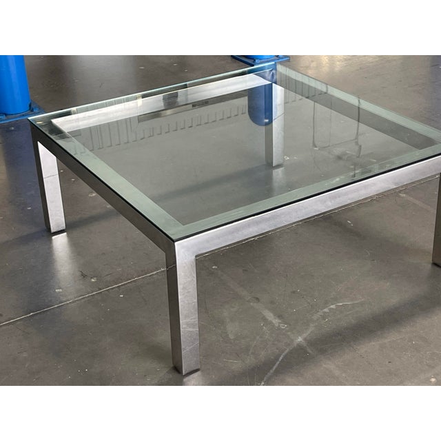 MCM Chrome and Glass Coffee Table, Milo Baughman Style, Mid Century Modern For Sale - Image 11 of 12