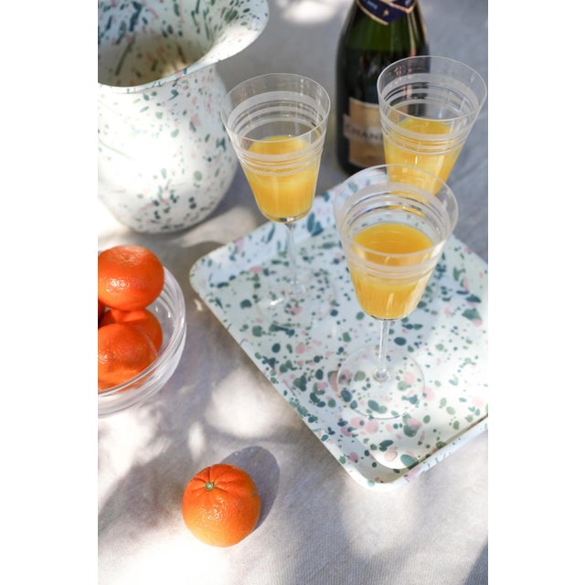 American Crow Canyon Home Enamelware, Catalina 14 oz. Tumblers in Mint Hibiscus - Set of 4 For Sale - Image 3 of 6