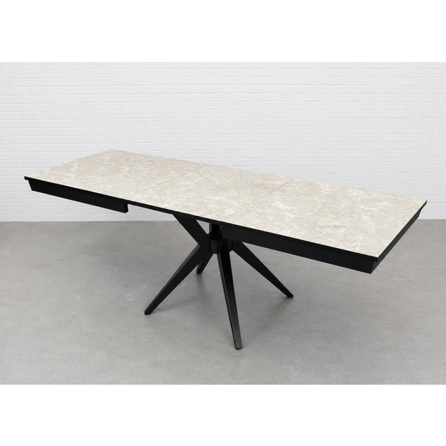 Atomic Mid Century Modern Ebonized Dining Table, C. 1950's For Sale - Image 9 of 11