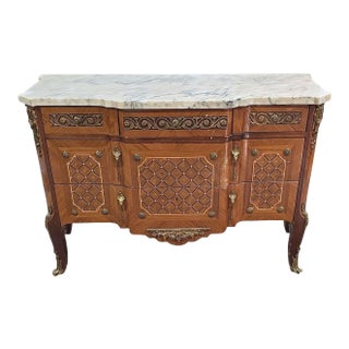 Antique Sideboard With Marble Top For Sale