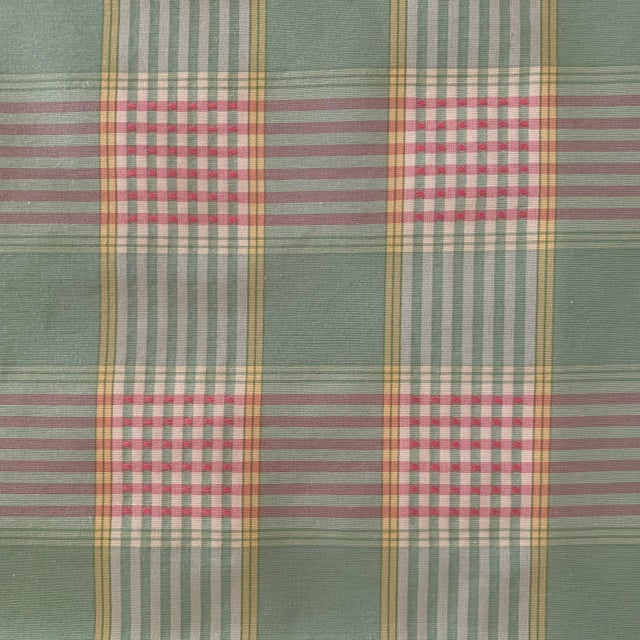 P Kaufmann Pk Lifestyles Green Pink & Yellow Colburn Crofton Grosgrain Glen Plaid- Fabric Sample For Sale