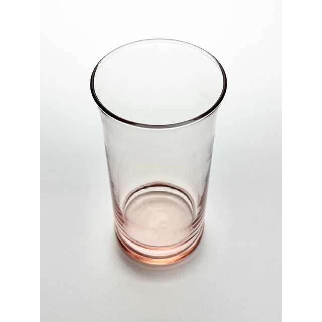 Contemporary 1980s Vintage Set of 11 Light Pink Depression-Style Highball Tumbler Glasses For Sale - Image 3 of 4
