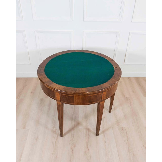 19th Century Early 19th Century Walnut Half-Moon Game Table For Sale - Image 5 of 11