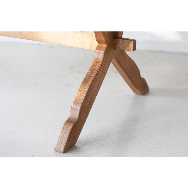 Beige Sculptural Oak Table by Henning Kjærnulf, 1960s For Sale - Image 8 of 15