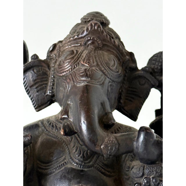 Fine Antique Bronze Statue of Ganesh from Sir Lanka For Sale - Image 14 of 14