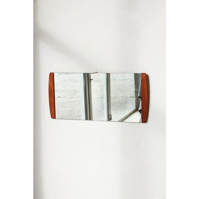 Wood Scandinavian Rectangular Mirror in Teak, 1960s For Sale - Image 7 of 9