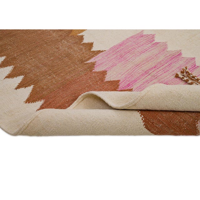 Moroccan Flatweave Wool Rug by Azele Studio For Sale - Image 4 of 10