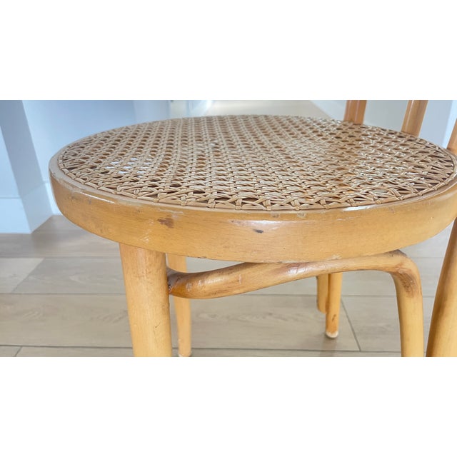 Vintage Thonet Bentwood & Cane Sweetheart Bistro Chair Radomsko Factory For Sale - Image 9 of 12