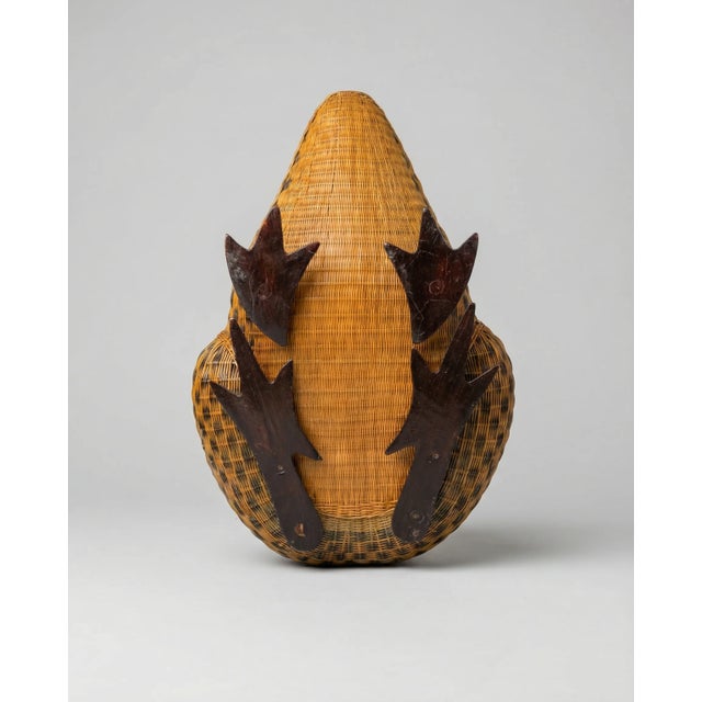 Vintage Woven Wicker Frog Storage Box For Sale In Los Angeles - Image 6 of 6