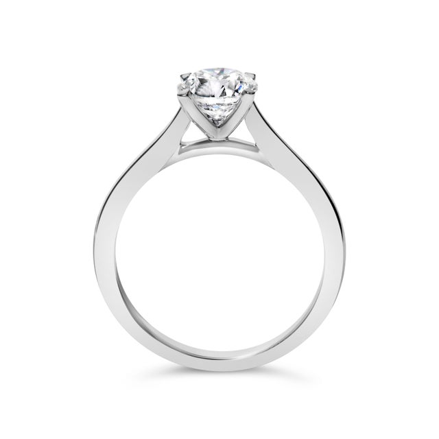 Early 21st Century 14K White Gold 1.0 Cttw Round Lab Grown Diamond Eagle Claw 4-Prong Set Solitaire Engagement Ring (F-G Color, VS2-SI1 Clarity) - Ring Size 5 For Sale - Image 5 of 7