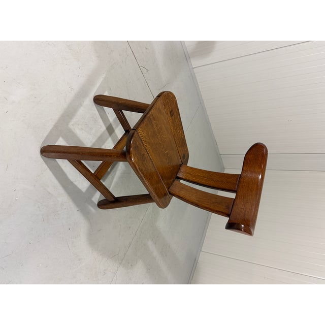 Brutalist Oak Dining Chairs, 1970s, Set of 4 For Sale - Image 14 of 16