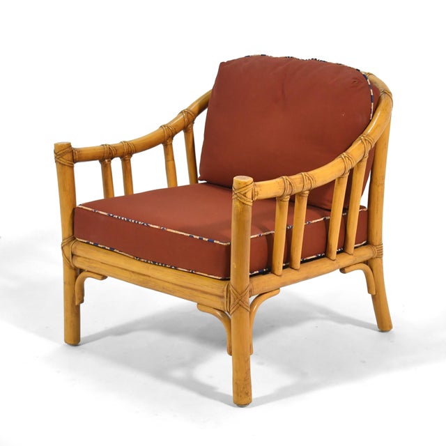 McGuire McGuire A-1 Rattan Lounge Chair For Sale - Image 4 of 11