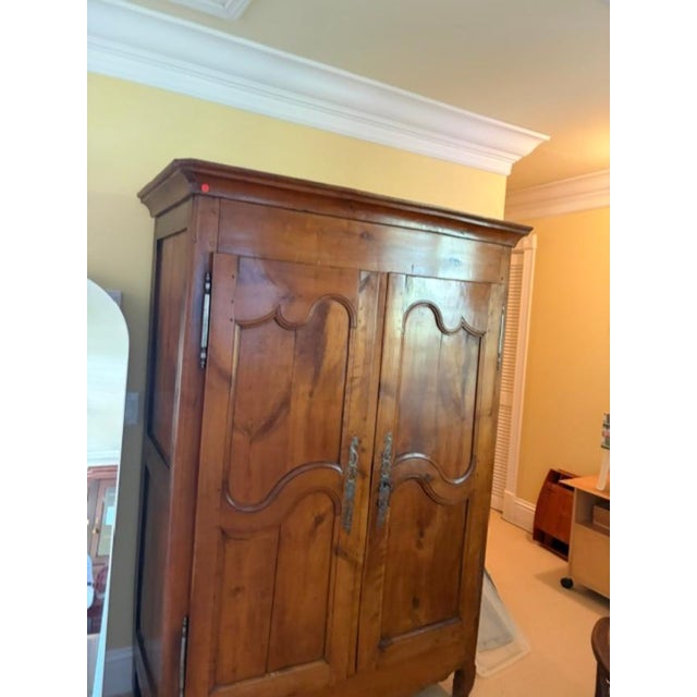 French Country 18th Century Antique Walnut Two Door French Armoire For Sale - Image 3 of 6