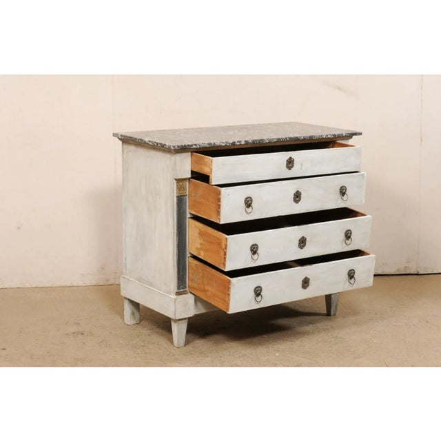 19th Century Neoclassic French Marble Top Chest For Sale - Image 9 of 12