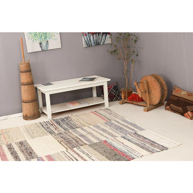 Mid 20th Century Decorative Vintage Rag Rug For Sale In Los Angeles - Image 6 of 7