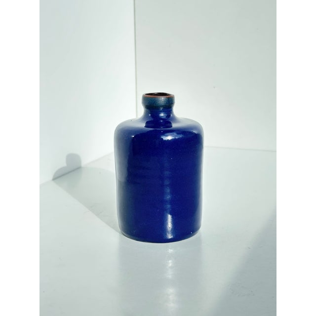 Cobalt Blue Hand-Thrown Studio Ceramic Vase, Germany, 1970s For Sale - Image 9 of 12