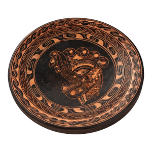 Signed Costa Rican Artisan Pottery Plate / Catchall Bowl — Pre-Columbian Inspired Wall or Table Decor, 1996