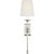 Classic 19" Tail Sconce in Polished Nickel with Linen Shades Designer: Chapman & Myers Finish: Polished Nickel Height:...