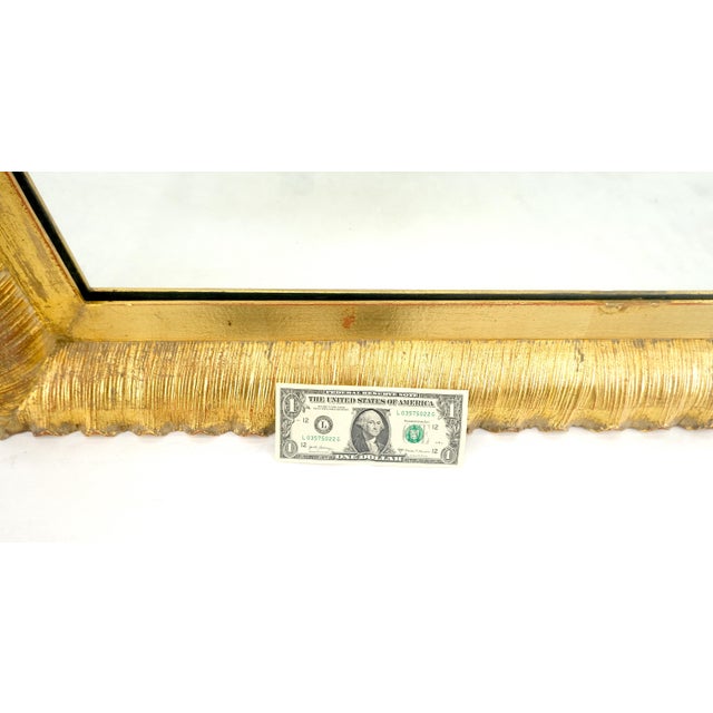 Mid 20th Century Scallop Edge 40x50 Carved & Gold Gilt Rectangle Frame c1940s Wall Mirror MInt! For Sale - Image 5 of 13
