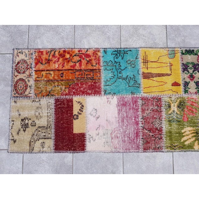 Red Oushak Vintage Handmade Runner For Sale - Image 8 of 10