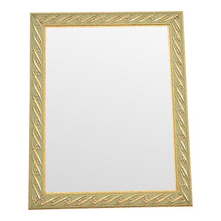 John Widdicomb Style Italian Regency Louis XVI Carved Painted and Gold Gilt Wall Mirror For Sale