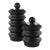 Accordion Black Wood Containers, Set of 2 For Sale