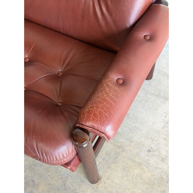 Mid 20th Century Vintage Danish Leather Lounge Chair Mid Century Modern Armchair For Sale - Image 5 of 10