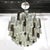 Gray Mid-Century Modernist Hand-Blown Murano Mixed Glass Camer Triedre Chandelier For Sale - Image 8 of 17