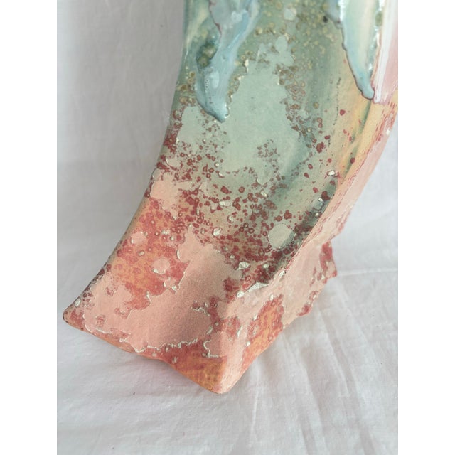 Blush 1980s Tony Evans “Ancient Sands” Raku Abstract Vase #11 For Sale - Image 8 of 12