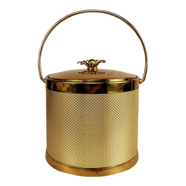 Mid-Century Hollywood Regency Brass Ice Bucket For Sale